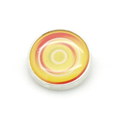 Button pryskyřičný, vzor Spirála 20mm - barva žlutooranžová, 1kus
