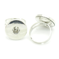 Prsten, základ pro 18-20mm button, měděný - barva platina, 1 kus