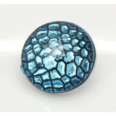 Button pryskyřičný, vzor Bubble 18mm - barva odstíny modré a černé, 1kus
