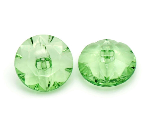 Akrylový knoflík fazetovaný - barva zelená 4 kusy