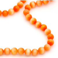 Korálek kočičí oči kulatý 5mm - barva odstíny oranžové 10kusů