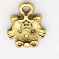 Kovodíl - přívěsek, barva zlatá antik 1ks - kočka č.10A