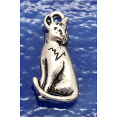 Kovodíl - přívěsek, barva stříbrná antik 1ks - kočka, č.94