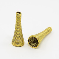 Drátěný korálek trumpetka - barva zlatá antik 4ks