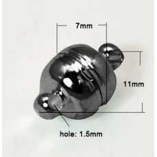 Magnetické zapínání - barva černá 11x7 mm (velké) 1ks