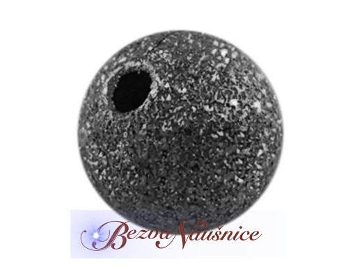 Mosazný korálek stardust 6mm - černý 1ks