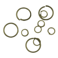 Spojovací kroužek - mix velikostí barva antik bronz 10g cca 150ks
