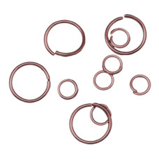 Spojovací kroužek - mix velikostí barva red copper 10g cca 80-100ks
