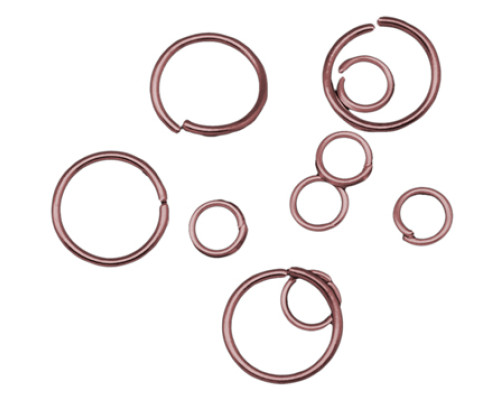Spojovací kroužek - mix velikostí barva red copper 10g cca 80-100ks