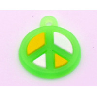 Přívěsek na gumičkové náramky,Peace - zelený  1ks