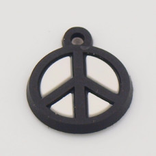 Přívěsek na gumičkové náramky,Peace - černý  1ks