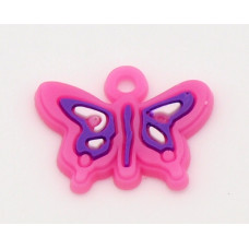 Přívěsek na gumičkové náramky,motýl - růžový  1ks