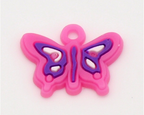 Přívěsek na gumičkové náramky,motýl - růžový  1ks