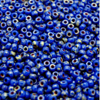 Rokail MATUBO beads 8/0 (33050/43400) - Sytá modrá Picasso 10g