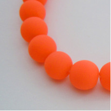 Neonové skleněné korálky , fluorescenční 10mm - barva oranžová 5ks