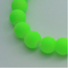 Neonové skleněné korálky , fluorescenční 10mm - barva zelená Lime 5ks