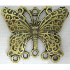 Ozdobný propojovací filigrán motýl 1ks - barva antik bronz 