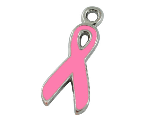Přívěsek na podporu proti rakovině prsu - barva růžová 1ks