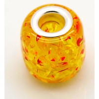Korálek pryskyřice - transparentní žlutá/oranžová drť