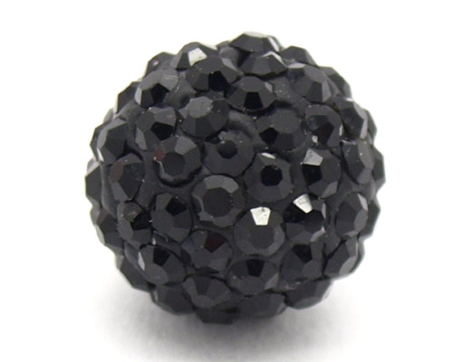 Šatonový korálek polymer 10mm grade A -  barva černá, 1kus