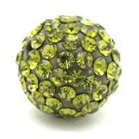 Šatonový korálek polymer 10mm - olivově zelená, 1kus