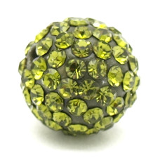 Šatonový korálek polymer 10mm - olivově zelená, 1kus