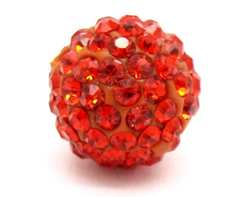 Šatonový korálek polymer 10mm - světlá červenooranžová, 1kus