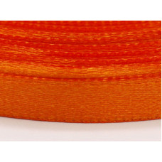 Stuha saténová 6mm - barva oranžová 1m