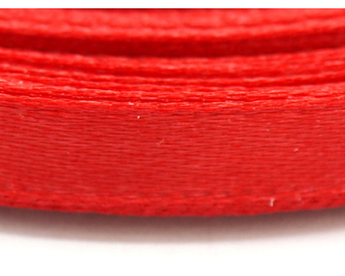 Stuha saténová 6mm - barva červená 1m