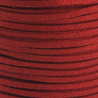 Řemínek z broušené Eko kůže 3mm - barva cihlově červená třpytivá  1m