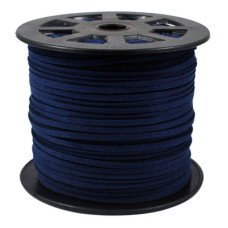 Řemínek z broušené Eko kůže 3mm - barva tmavě modrá 1m