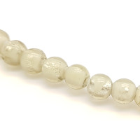 Vinutá perla se stříbrnou fólií 10ks - bílá - 8mm