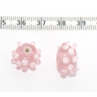 Vinuté perle ozdobné kulaté s trny - barva světle růžová 1ks