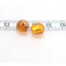 Vinuté perle se stříbrnou fólií, kulaté 8mm - barva světlý topaz 1 ks