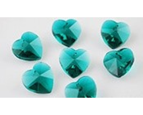 Broušený přívěsek srdce - barva aquamarine 1ks