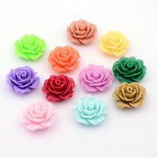 Cabochon květina 10mm - mix barev 10kusů