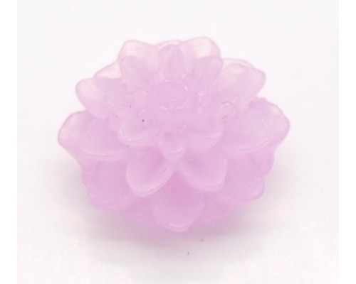Cabochon květina Frosted 15mm - barva fialová Lila 1kus