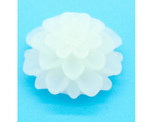 Cabochon květina Frosted 20mm - barva bílá 1kus
