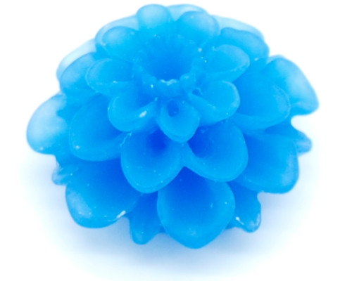 Cabochon květina Frosted 20mm - barva  modrá Sky 1kus