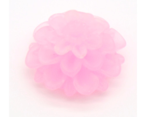 Cabochon květina Frosted 20mm - barva  růžová 1kus