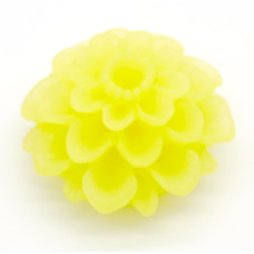 Cabochon květina Frosted 20mm - barva světle  žlutá 1kus