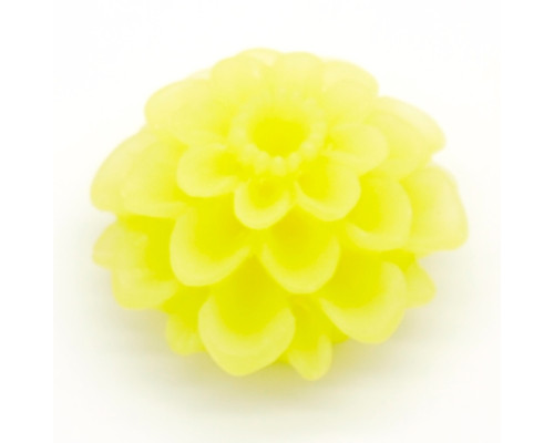 Cabochon květina Frosted 20mm - barva světle  žlutá 1kus