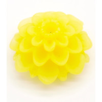 Cabochon květina Frosted 20mm - barva  žlutá 1kus