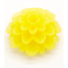 Cabochon květina Frosted 20mm - barva  žlutá 1kus