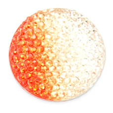 Pryskyřičný štrasový cabochon 25mm, polokulatý - barva odstíny oranžové/čiré 1ks