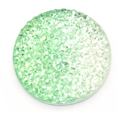 Pryskyřičný štrasový cabochon 25mm, polokulatý - barva odstíny zelené/čiré 1ks