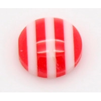 Cabochon pryskyřičný Candy 8mm - bíločervený 2kusy