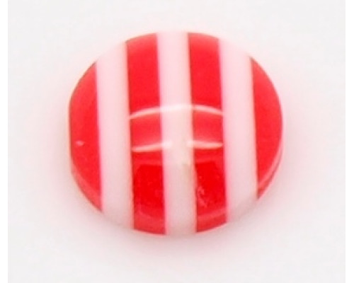 Cabochon pryskyřičný Candy 8mm - bíločervený 2kusy