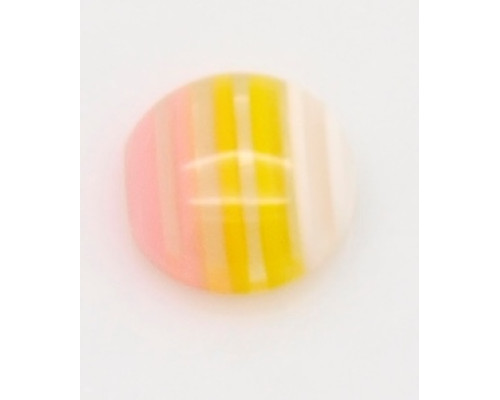 Cabochon pryskyřičný Candy 8mm - transparentníbíložlutorůžová 2kusy