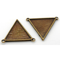 Propojovací díl s lůžkem 27mm na cabochon nebo pryskyřici trojúhelník - barva antik bronz 1 kus